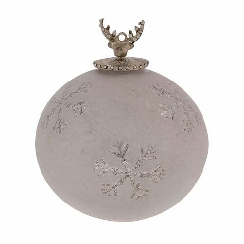 Glass ball decoration with a deer, 12x12x12cm, pc|Ego Dekor