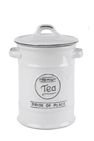 PRIDE OF PLACE tea container, white|TaG WoodWare
