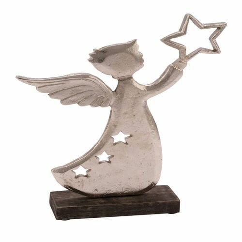 Dekorácia anjel s hviezdou na podstavci, 20,5x5x29cm, ks|Ego Dekor