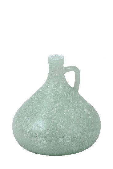 VIDRIOS SAN MIGUEL !RECYCLED GLASS! Váza z recyklovaného skla s uchom, 17,5 cm, tyrkysová (balenie obsahuje 1ks)