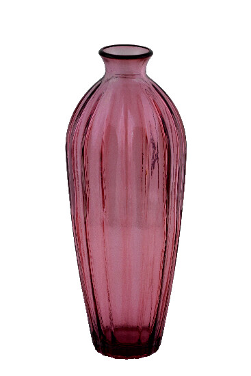 VIDRIOS SAN MIGUEL !RECYCLED GLASS! Váza z recyklovaného skla "ETNICO", 28 cm, ružová (balenie obsahuje 1ks)