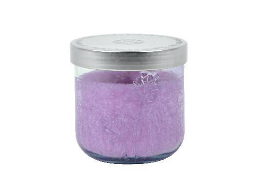 Scented candle in a glass jar made of recycled glass with a dandelion Women's perfume 9 x 9 cm (package includes 1 pc)|Vidrios San Miguel|Recycled Glass