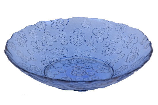 Misa z recyklovaného skla 32 x 32 x 7 cm "FLORA", modrá (DOPREDAJ) (balenie obsahuje 1ks)|Vidrios San Miguel|Recycled Glass