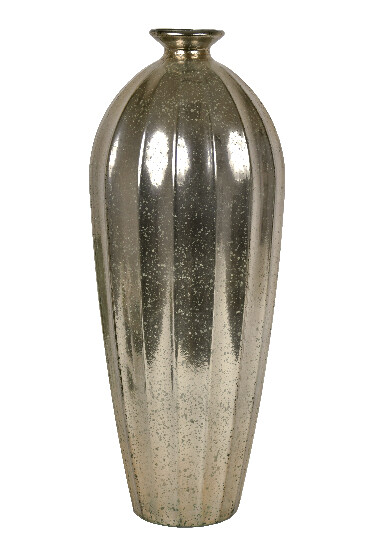Recycled glass vase "ETNICO" silver, h. 56 cm (package includes 1 pc)|Vidrios San Miguel|Recycled Glass