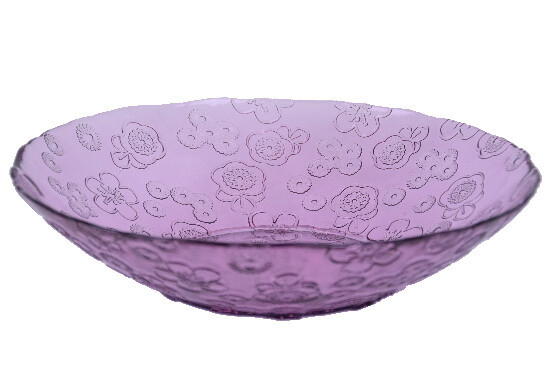 Recycled glass bowl 32 x 32 x 7 cm "FLORA", pink (SALE) (package includes 1 piece)|Vidrios San Miguel|Recycled Glass