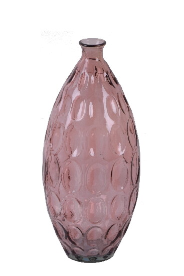 VIDRIOS SAN MIGUEL (SALE) !RECYCLED GLASS! Recycled glass vase "DUNE", 45 cm, pink (package includes 1 pc)|Vidrios San Miguel|Recycled Glass