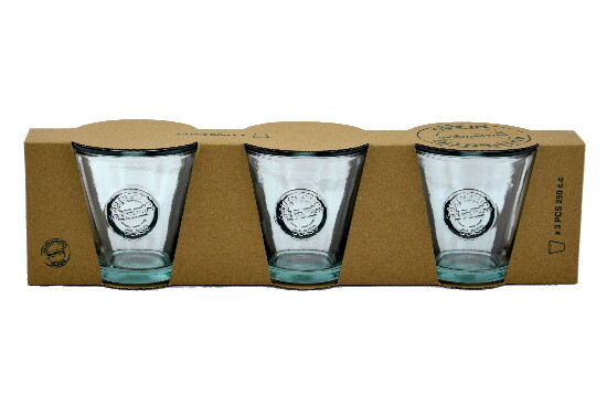Glass made of recycled glass "AUTHENTIC" 0.25 L, set of 3 pcs (package includes 1 box)|Vidrios San Miguel|Recycled Glass