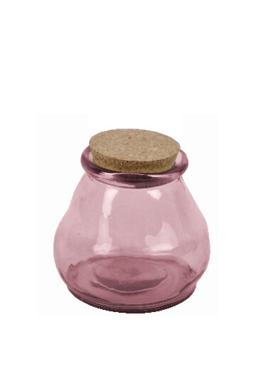 Recycled glass jar with cork 