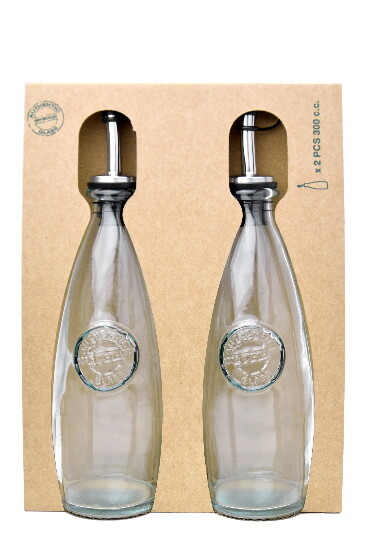 Súprava olej+ocot z recyklovaného skla "AUTHENTIC" 0,3 L, set 2ks (balenie obsahuje 1box)|Vidrios San Miguel|Recycled Glass