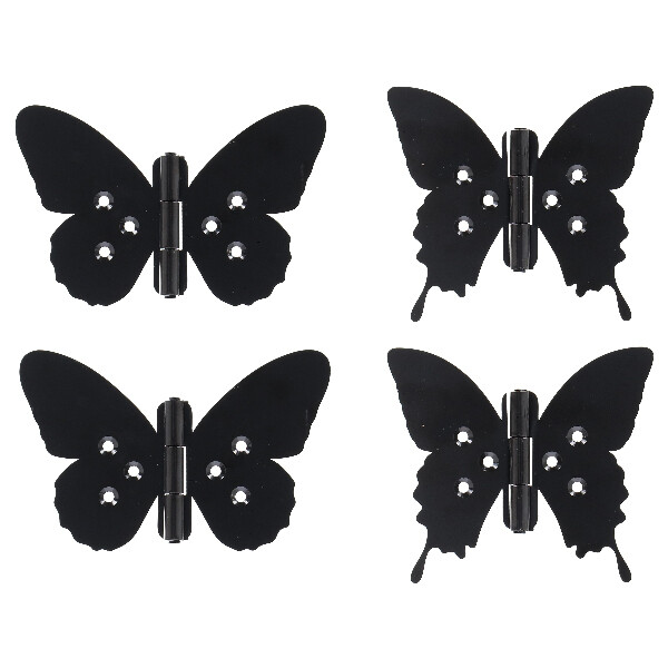 Zawias motylkowy MOTYL, czarny, 10,5×0,6×9cm, prawy (nr 1)/lewy (nr 2)|Esschert Design