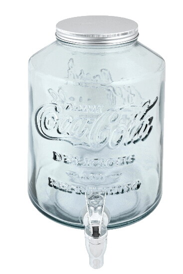Barel nápojový z recyklovaného skla "COCA COLA" !LIMITOVANÁ EDÍCIA! 5L, číra (balenie obsahuje 1ks) | Vidrios San Miguel | Recycled Glass