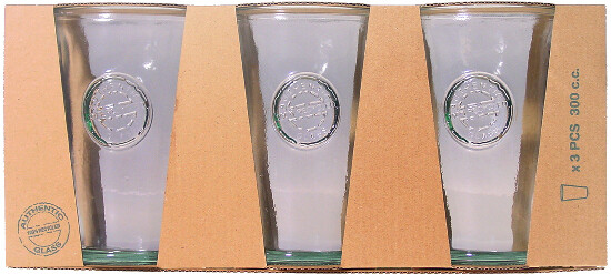 Sklenice z recyklovaného skla "AUTHENTIC" 0,3 L, set 3ks (balení obsahuje 1box)|Vidrios San Miguel|Recycled Glass