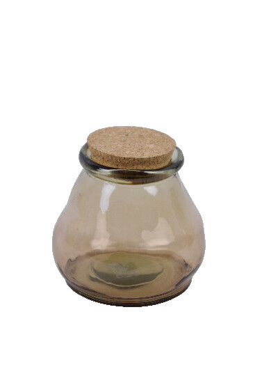 Recycled Glass Jar with Cork Cap "SAC", 0.8L Bottle Brown (Package Contains 1 Piece)|Vidrios San Miguel|Recycled Glass