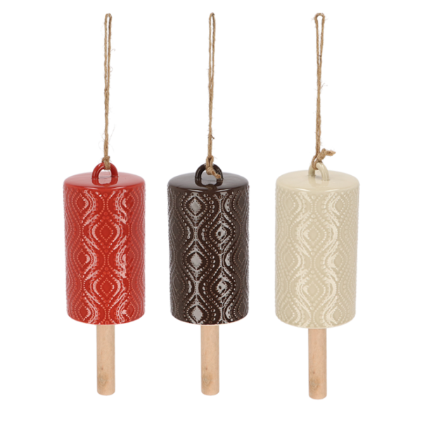 Dzwonek DESERT DREAM, ceramiczny, średnica 11x21cm, czerwony/brązowy/kremowy|Esschert Design
