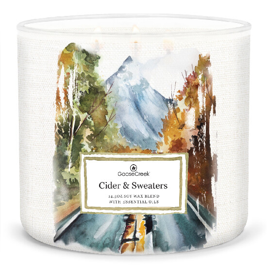 Candle 0.41 KG CIDER & SWEATERS, aromatic in a jar, 3 wicks|Goose Creek