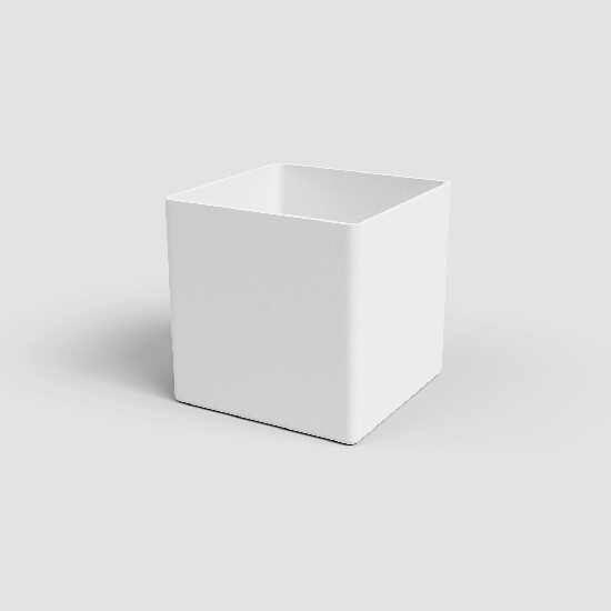 Květináč OSLO, čtvercový, 14cm, plast, bílá|WHITE|Artevasi