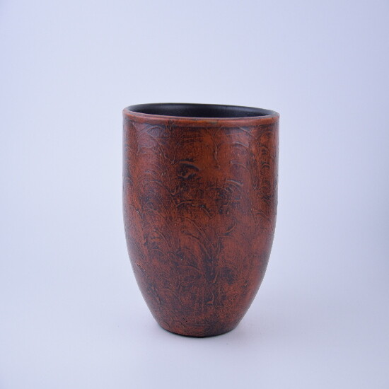 Ceramiczna osłona na doniczkę CASCAIS średnica 18x16cm, brązowa|GLINKA MATOWA|Ego Dekor