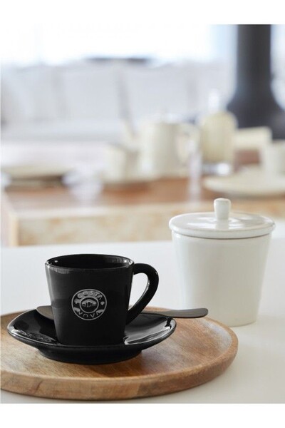 Tea cup with saucer 0.19L, NOVA, black|satin|Costa Nova