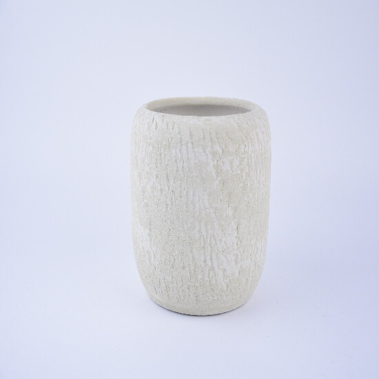 Osłonka na doniczkę ceramiczną BELMONTE średnica 18x16cm, kolor biały|SAND IVORY|Ego Dekor