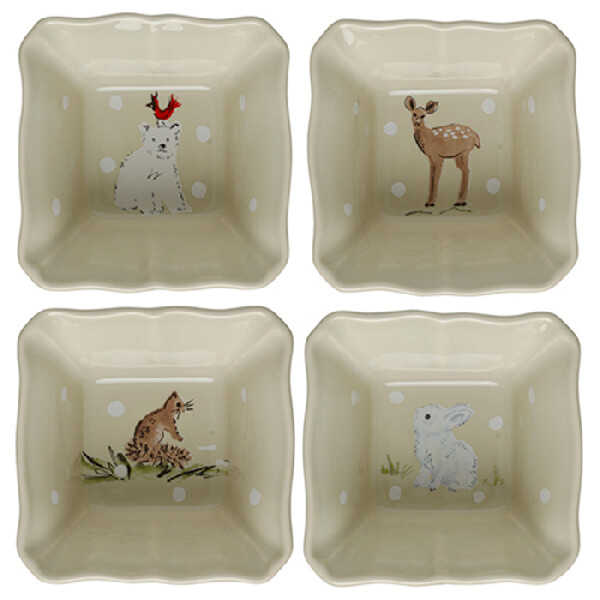 Miska zapékací|ramekin 10cm|0,15L, DEER FRIENDS, bílá|Linen, set 4ks (DOPRODEJ)|Casafina by Costa Nova