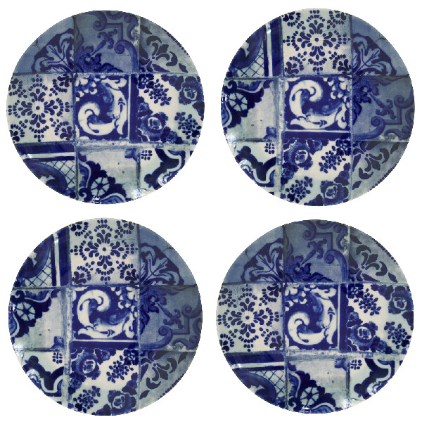 Talíř dezertní - set 4ks 21cm, LISBOA, modrá dlaždice|Blue tile|Costa Nova