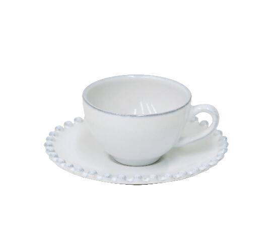 ED Coffee cup with saucer 0.09L, PEARL, white|Costa Nova