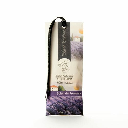 Perfume bag BLACK EDITION, with ribbon, 7 x 17 x 0.5 cm Soleil de Provence|Boles d'olor