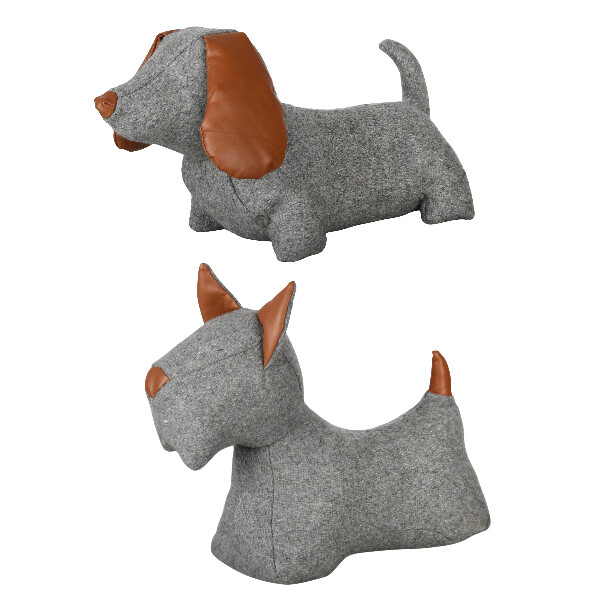 ED Odbojnik DOGGY, jamnik nr 1/sznaucer nr 2, szary, 32x27cm|Esschert Design