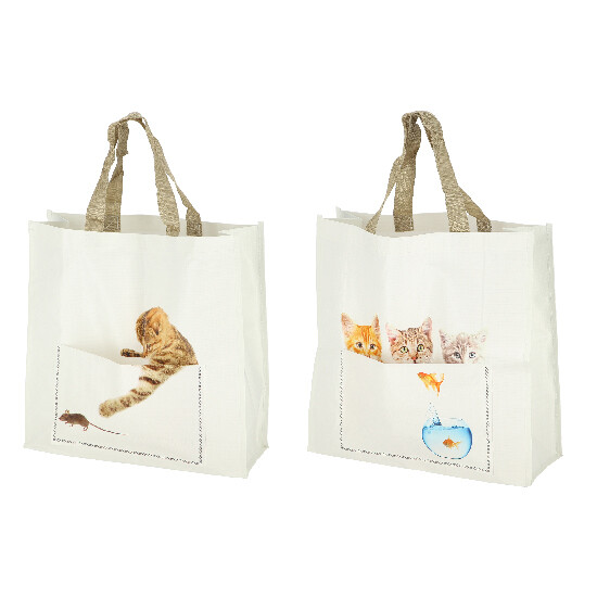 Taška nákupná, Mačiatka, balenie obsahuje 2 kusy!|Esschert Design