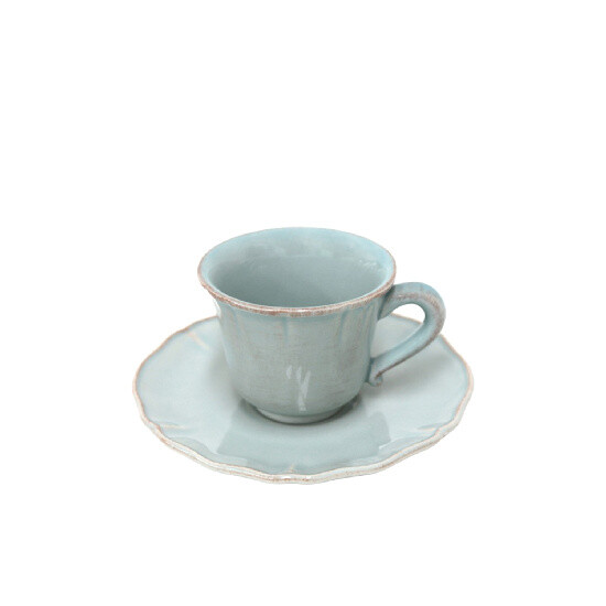 ED Coffee cup with saucer 0.09L, ALENTEJO, turquoise|Costa Nova
