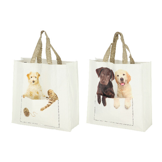 Shopping bag, Puppies, package contains 2 pieces!|Esschert Design