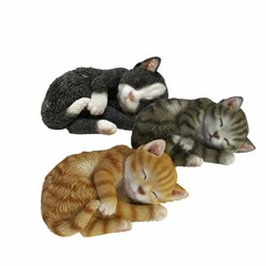 ESSCHERT DESIGN Zvířátka a postavy OUTDOOR "TRUE TO NATURE" Spící kotě, š. 14,9 cm, balení obsahuje 3 ks!