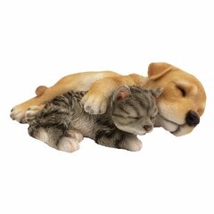 ESSCHERT DESIGN Zvířátka a postavy OUTDOOR "TRUE TO NATURE" Spící Labrador štěně&kotě, š. 18,1 cm