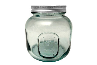 VIDRIOS SAN MIGUEL !RECYCLED GLASS! Sklenice z recyklovaného skla s víčkem 1Kg