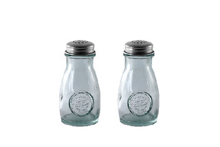 VIDRIOS SAN MIGUEL !RECYCLED GLASS! Set sůl+peř z recyklovaného skla 