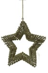 Wire braided star in antique gold color 13.5 cm | Ego Dekor