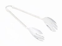 Luxury, handmade salad tongs from recycled steel 