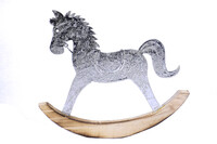 Koník houpací, stříbrná, 15,5 cm|Ego Dekor
