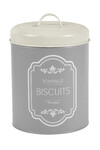 VINTAGE biscuit tin, enamel, size: 5 L, color: platinum grey|Ego Dekor