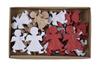 Angel decoration, set of 24 pieces, 16 x 2.5 x 10.5 cm, brown, white, brick|Ego Dekor