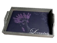 Slate tray with lavender print|Ego Dekor