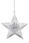 Star with snowflake, white, 18.5 cm|Ego Dekor