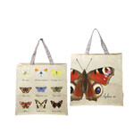 Taška nákupní Motýlci, pevná s textilními úchopy, obustranná, s barevným potiskem 1 velkého motýla a 6-ti druhů motýlů s popisy, 39,5 x 14,5 x 40 cm|Esschert Design