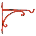 ED ESSCHERT DESIGN Konzolka/Háček na závěsný koš/lucernu RETRO, 23x22cm, červená (DOPRODEJ)