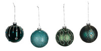 Glass ball, turquoise, package contains 4 pieces! (SALE)|Ego Decor