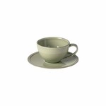 Šálka ??na čaj s tanierikom 0,26L, FRISO, zelená|Sage green (DOPREDAJ)|Costa Nova