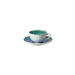 Tea cup with saucer 0.19L, DORI, blue (turquoise) (SALE)|Casafina