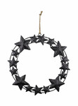 Metal curtain, stars, black, dia. 24cm (SALE)|Ego Decor