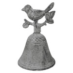 Bell with a bird, gray cast iron (SALE)|Esschert Design