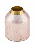 Váza kovová, ružová, priemer. 8cm (DOPREDAJ)|Ego Dekor